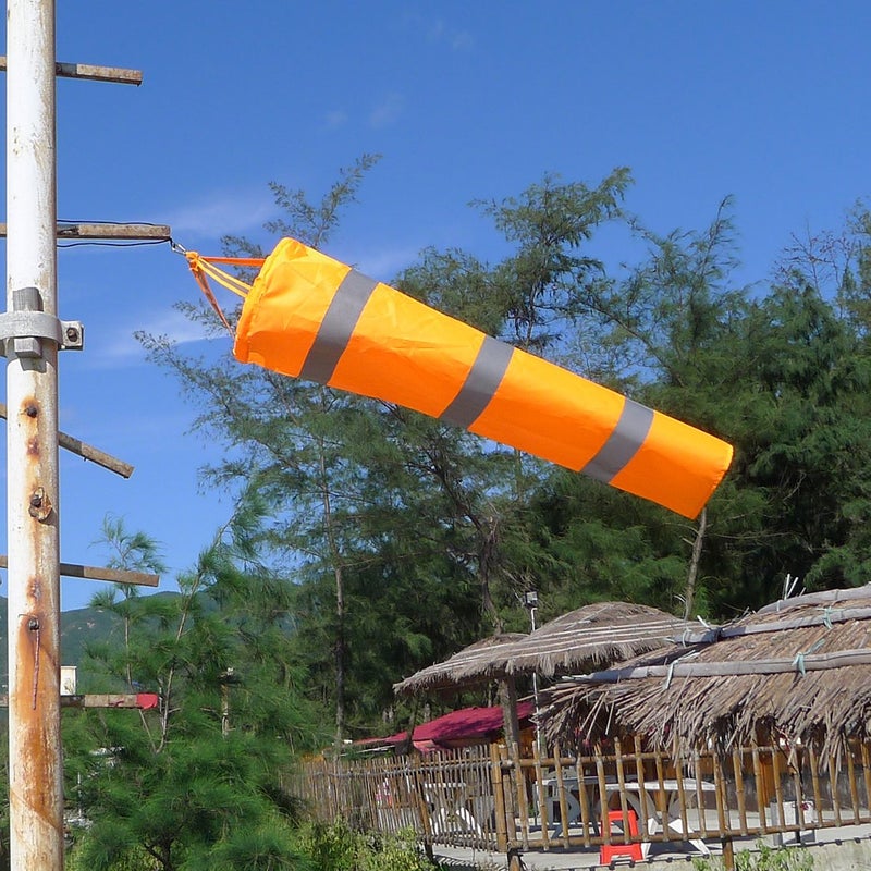 CrocSee Airport Windsock Outdoor Hanging Heavy Duty Orange Rip-Stop Wind Sock Windsocks with Reflective Belts Length(30") - Image 3